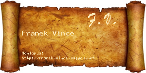 Franek Vince névjegykártya